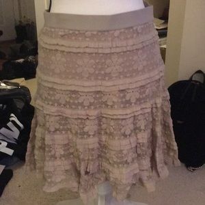 A Max Studio tan, lace skirt. Size Medium